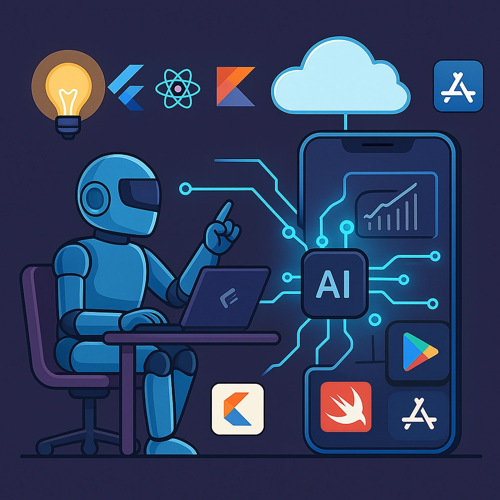 Product team showcasing mobile app interfaces